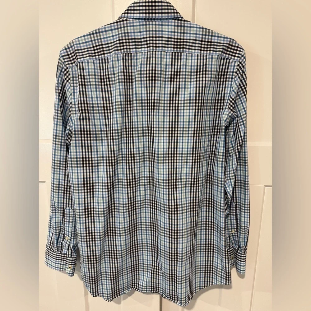 Banana Republic Men's Non-Iron Blue Checkered Shirt